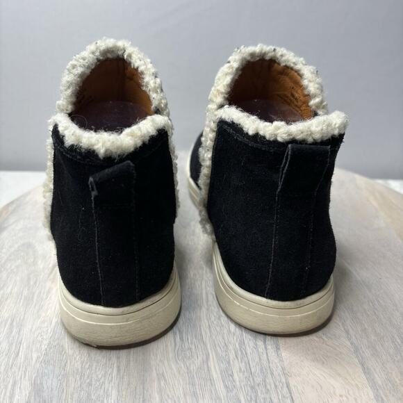 Lucky Brand Shoes Womens 9 M Laycia Casual High Top Sneakers Black Suede - Picture 4 of 7